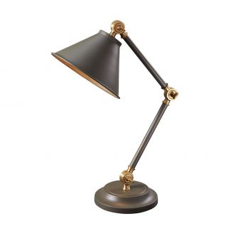 ELSTEAD Provence Element PV-ELEMENT-GAB 1 Light Mini Table Lamp - Dark Grey/Aged Brass