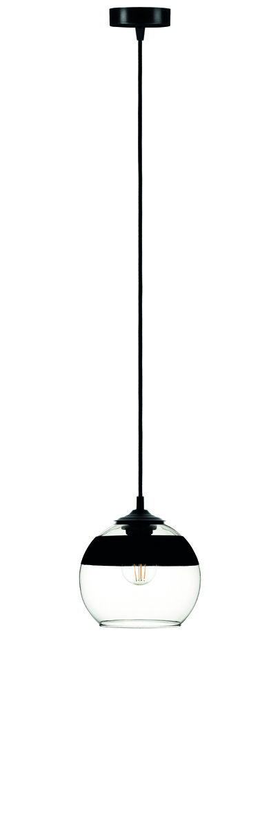 SOLBIKA L-2373 LAMPA WISZĄCA MONOCHROME FLASH BLACK STRIPE SZKLANA LAMPA