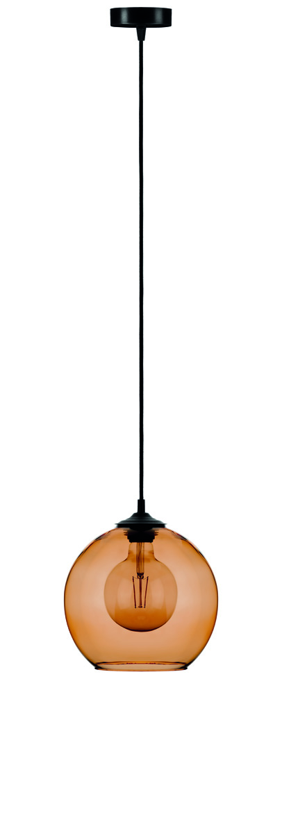 SOLBIKA L-2325 LAMPA WISZĄCA BALL AMBER SZKLANA LAMPA